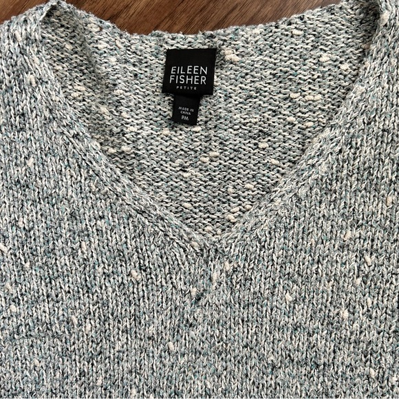 Eileen Fisher Silk Sweater- Size Medium Petite Gray/ Blue Tones- - Picture 7 of 7